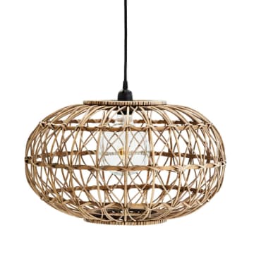 Oval Rattan Lampshade Set