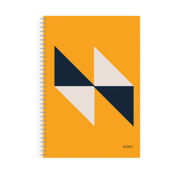 Paper-cut A5 Notebook | Mustard / Navy