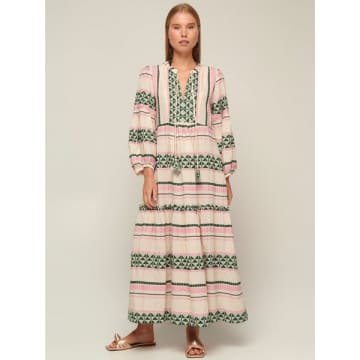 Zakar Pattern Maxi Dress - Green/pink