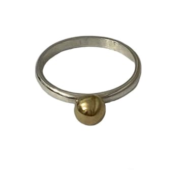 Silver Ring Silver With Brass Ball