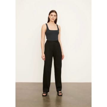 Pleat Front Pull On Pant Black
