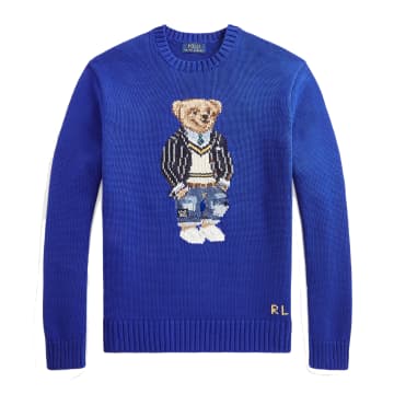 Trouva: Half Zip Bear Sweater Blue