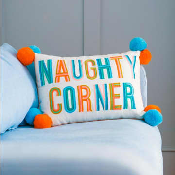Naughty Corner Embroidered Cushion