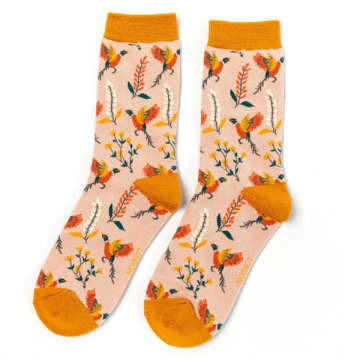Pheasants & Flowers Bamboo Socks