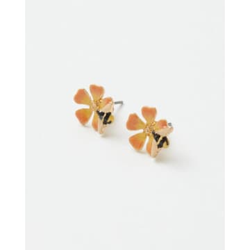 Fable Enamel Bloom & Bee Stud Earrings