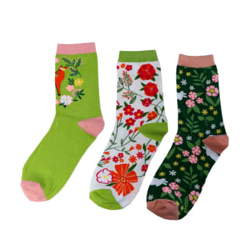 Women's Woodland Patterned Bamboo Socks Gift Set