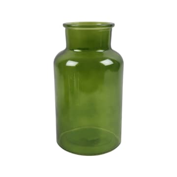 Moss Green Apotheker Glass Vase - Small