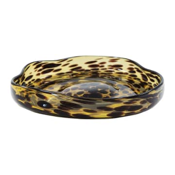 Leo -Leopard pattern glass tray. 