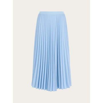 Knowledge Cotton Daffodil Pleated Blue Maxi Skirt Recycled Polyester