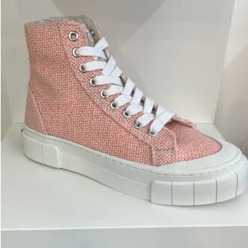 Good News London Palm Core Pink Rafia High Top Platform Shoe Sneaker Trainer Sustainable Recycled