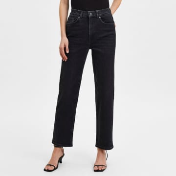 Marie Black Denim Straight Jeans