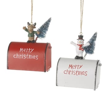 Metal Merry Christmas Post Box Decoration