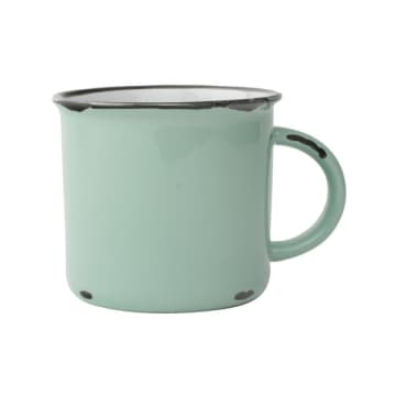Tinware Mug In Pea Green (set Of 4)