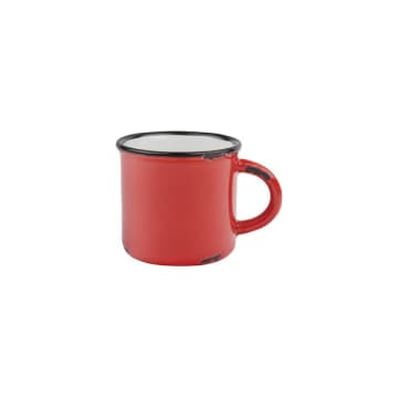 Tinware Espresso Mug In Red (set Of 4)