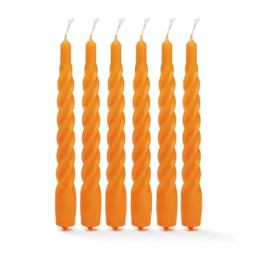 | Twisted Candle Set Of 6 | Orange