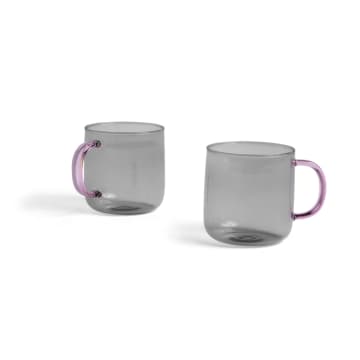 Set of 2 Glass Mugs 
