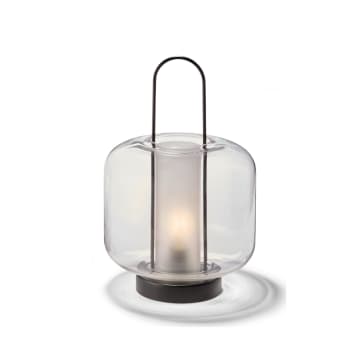 Lucia Bellied Lantern With Led And Carry Hanging Handle