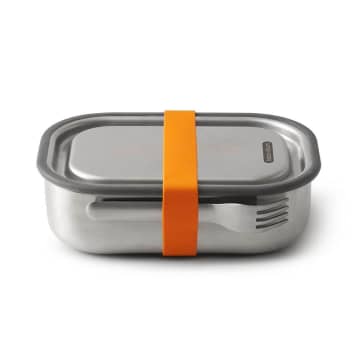Black-blum Lunch Box In Stainless Steel With Silicone Strap Large 1.0l (34fl Oz) - Orange