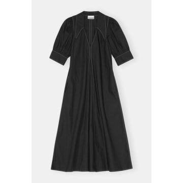 Poplin Midi Dress - Black