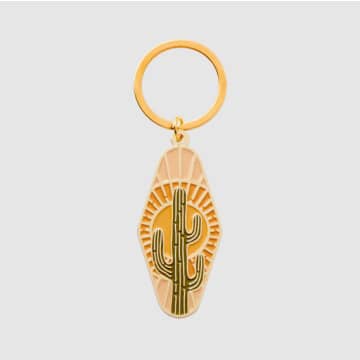 Porte-clés en émail cactus