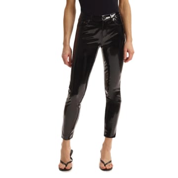 Faux Patent Leather Trousers - Black