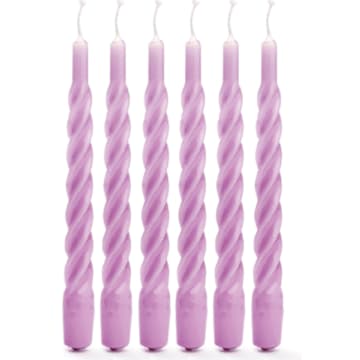 Twisted Candles Lilac - Set Of 6