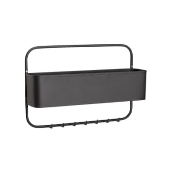 Black Coat Hanger Wall Hook with Storage Container
