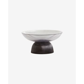 Bowl Riva with base, black/grey