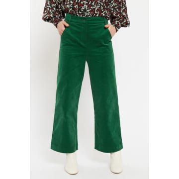 Louche Tim Cord Trousers Forest Green