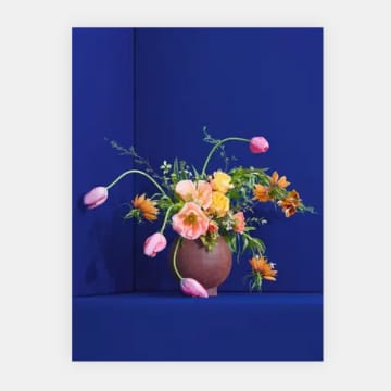 'blomst 01' Blue Print By Uffe Buchard - 30 X 40cm