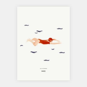 'sally The Swimmer' Print - 30 X 40cm