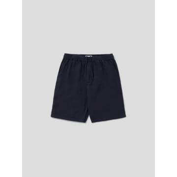 Pantalones cortos con cordón - lino azul marino