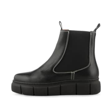 Shoe The Bear Tove Chunky Sole Chelsea Boots Black Leather