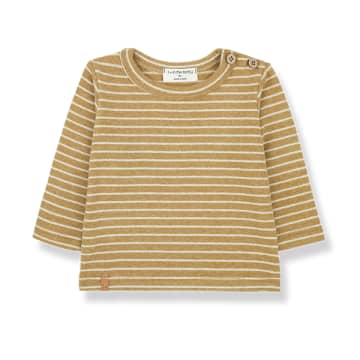 Frank Long Sleeve T-shirt In Mustard Stripe