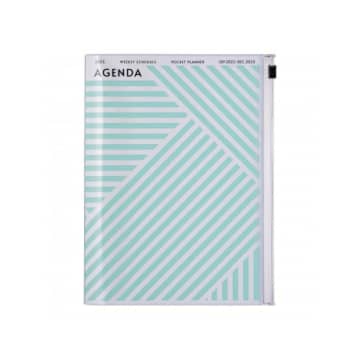 2022/23 Mid Year Diary Storage Cover Geometric Green