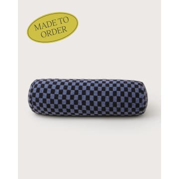 The Babette Bolster Cushion - Checkerboard in Indigo (Single)