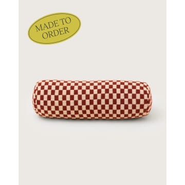 The Babette Bolster Cushion - Checkerboard in Terracotta (Single)