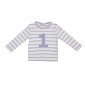 - Parma Violet & White Breton Striped Number T Shirt