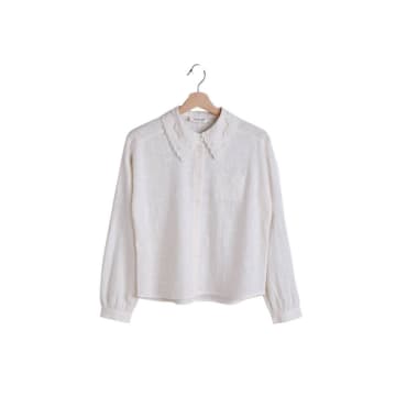 Embroiderd Collar Shirt In Off White From