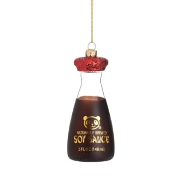 Glass Soy Sauce Christmas Bauble