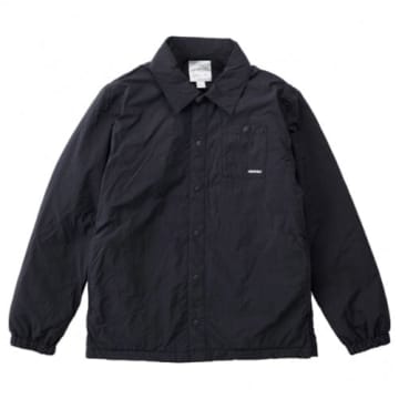 Nylon Fleece Coaches Overshirt Black