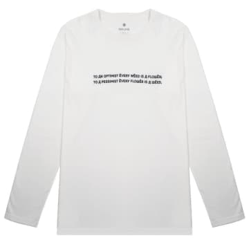 T-shirt à manches longues Typographie Blanc