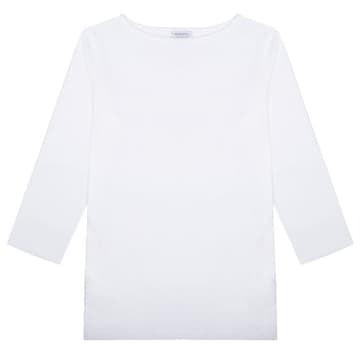T-shirt à col de bateau pour femmes blanc
