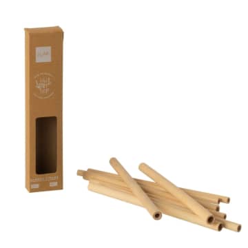 Schachtel mit 8 Bambusstrohhalmen