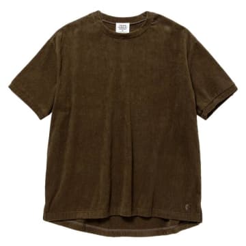 Short Pile Relaxed T Shirt Olive In Green