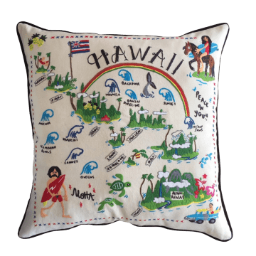 Embroidered Pillow | Hawaii