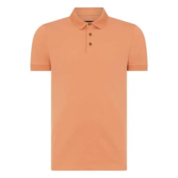Remus Uomo Orange Cotton-stretch Tapered Fit Jersey Polo Shirt