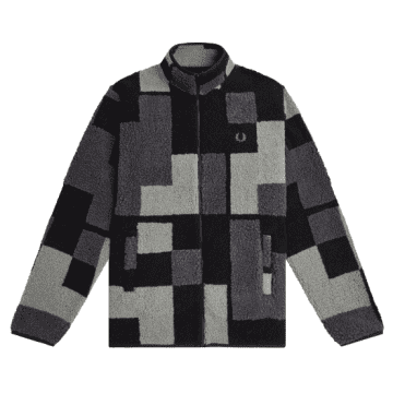 Fleece Zip-up Pixel Sweatshirt In Black