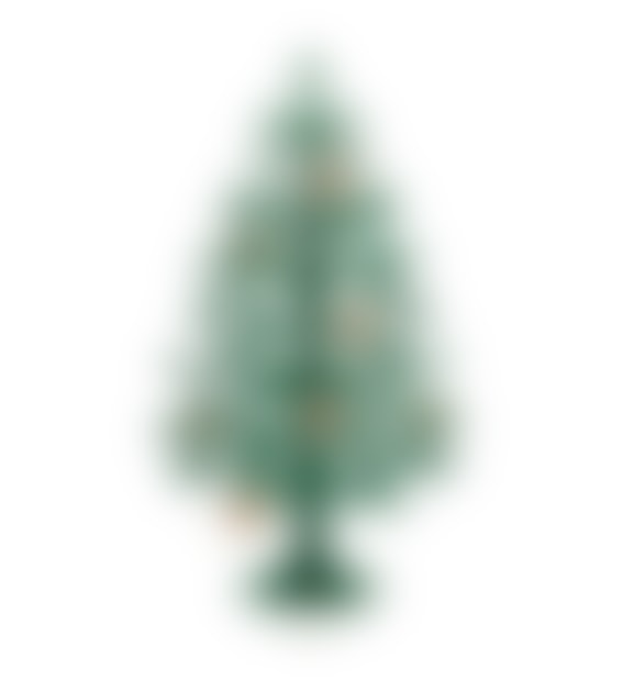 Spruce Tree 25cm Dark Green With 8 Natural Wood Mini Baubles 