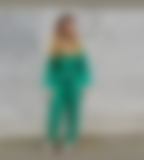 Green Paintsplash Long Sleeved Jumpsuit